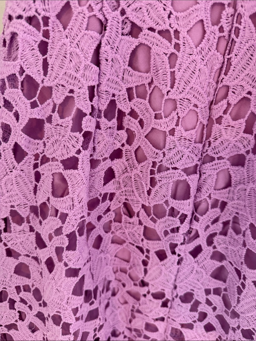 ASTR Lavender Lace Midi Dress with Spaghetti Straps - Picture 3 of 4